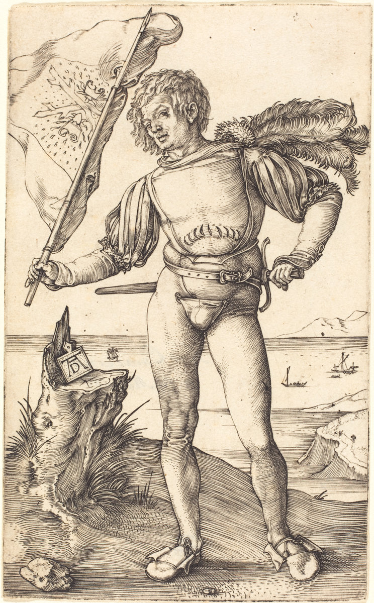Standard Bearer by Albrecht Dürer (German, 1471 - 1528), 16X12"(A3)Poster Print