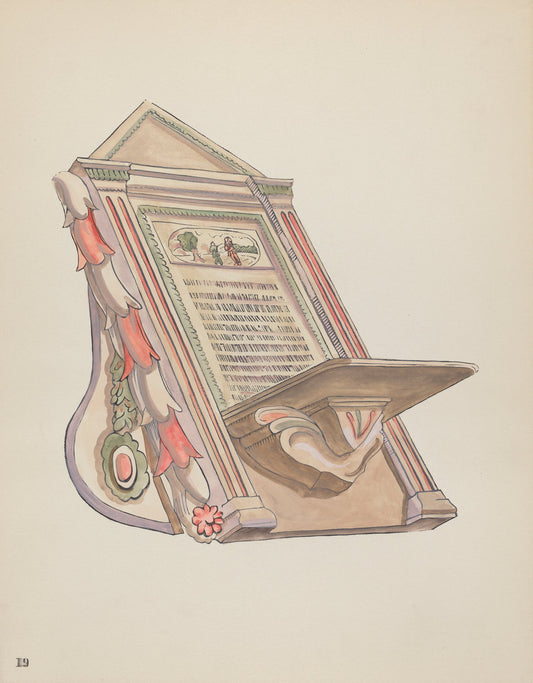 1935/1942 by American 20th Century (Plate 19: Reading Stand: From Portfolio "Spanish Colonial Designs of New Mexico"), 16X12"(A3)Poster Print