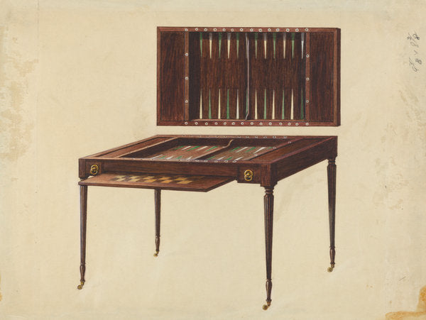 Gaming Table by Ferdinand Cartier (American, active c. 1935), 16X12"(A3)Poster Print