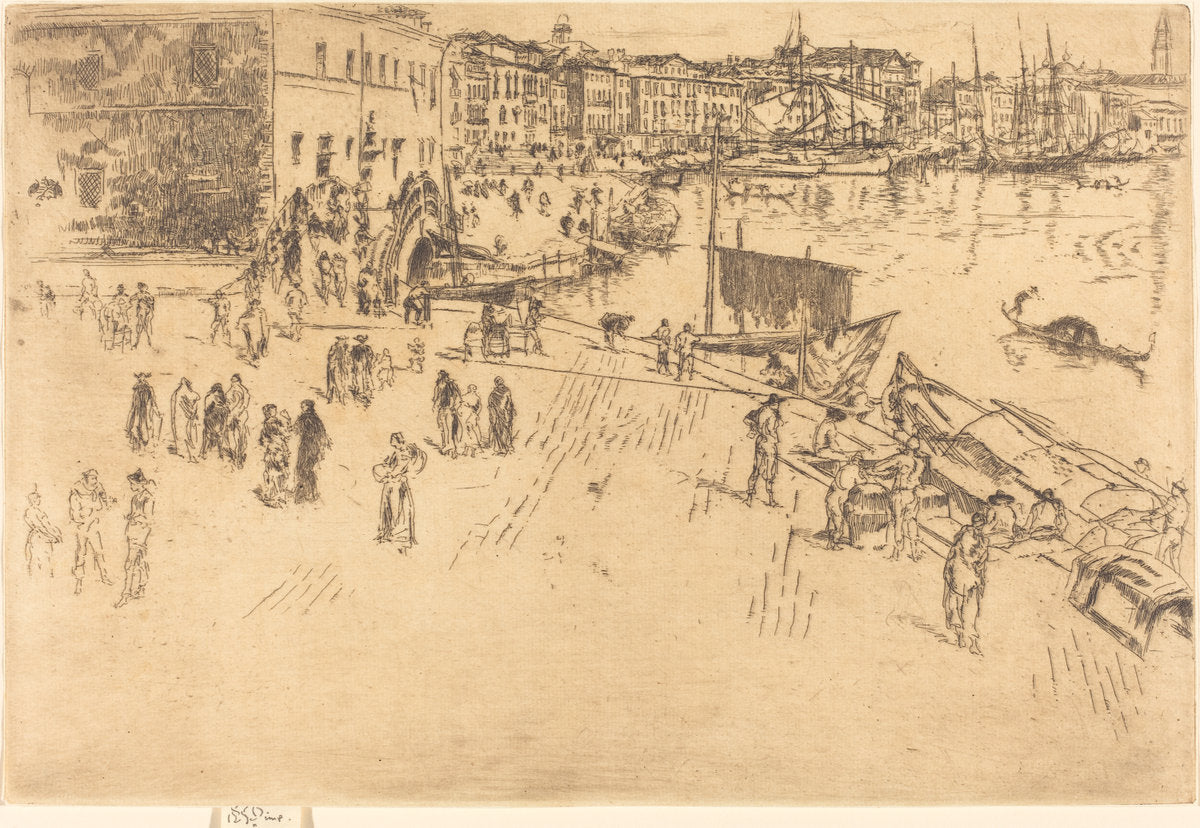 The Riva, No.I by James McNeill Whistler (American, 1834 - 1903), 16X12"(A3)Poster Print