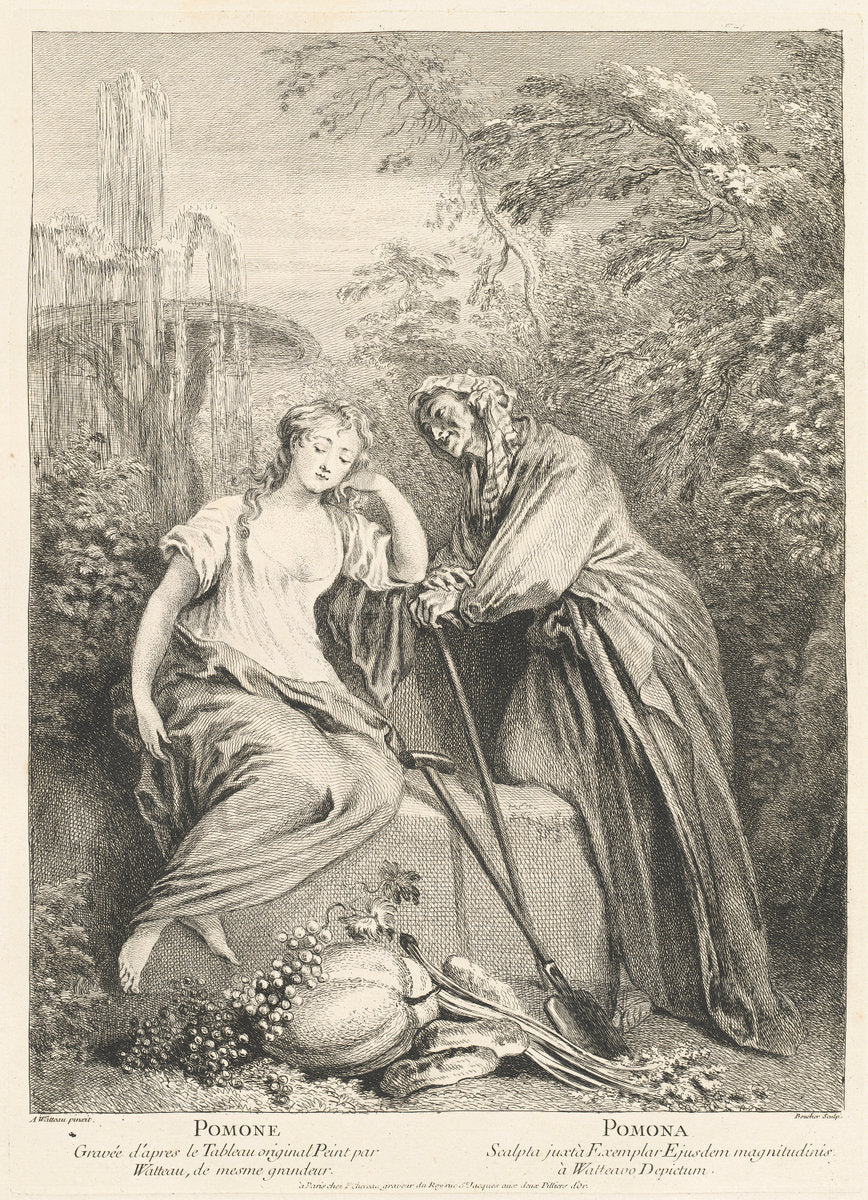 c. 1740 by Various Artists after Antoine Watteau (L'oeuvre d'Antoine Watteau (volume I)), 16X12"(A3)Poster Print