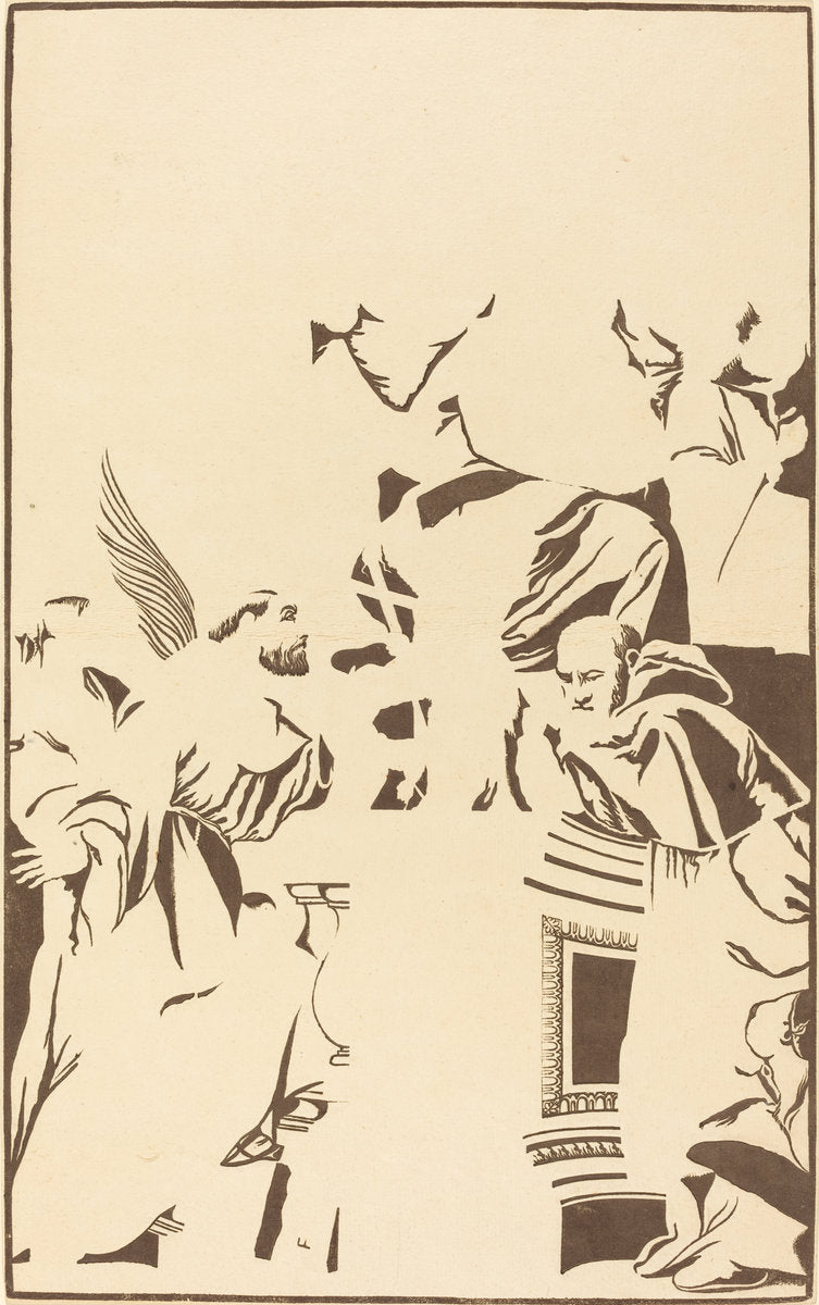 Holy Family and Four Saints by John Baptist Jackson after Veronese (English, 1701 - c. 1780), 16X12"(A3)Poster Print