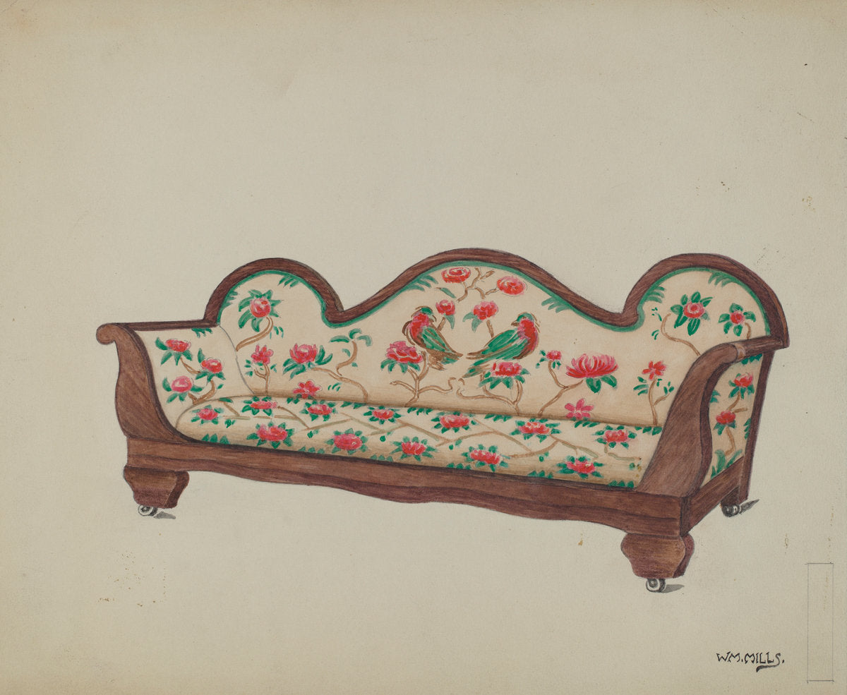 Sofa by William Mills (American, active c. 1935), 16X12"(A3)Poster Print