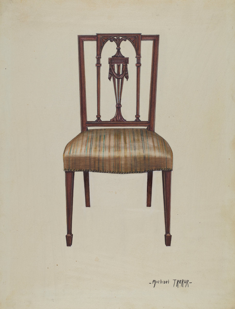 Side Chair by Michael Trekur (American, active c. 1935), 16X12"(A3)Poster Print