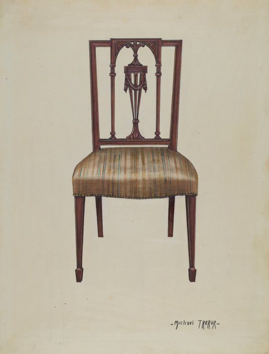 Side Chair by Michael Trekur (American, active c. 1935), 16X12"(A3)Poster Print