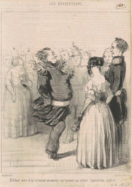 Rifolard ouvre le bal ... by Honoré Daumier (French, 1808 - 1879), 16X12"(A3)Poster Print