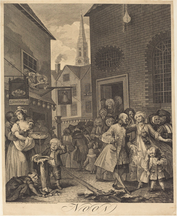 Noon by William Hogarth (English, 1697 - 1764), 16X12