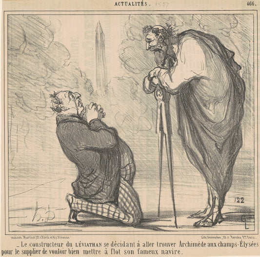 Le constructeur du Léviathan se décidant ... by Honoré Daumier (French, 1808 - 1879), 16X12"(A3)Poster Print