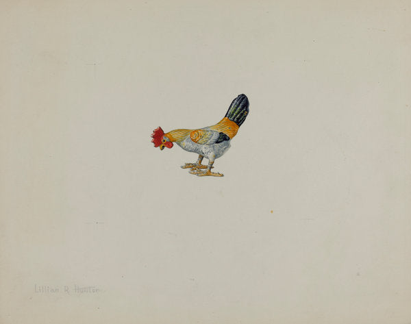 Toy Rooster by Lillian Hunter (American, active c. 1935), 16X12"(A3)Poster Print