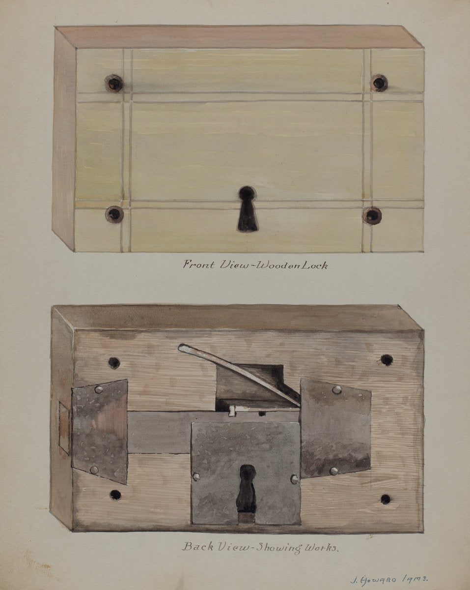 Lock by J. Howard Iams (American, active c. 1935), 16X12"(A3)Poster Print