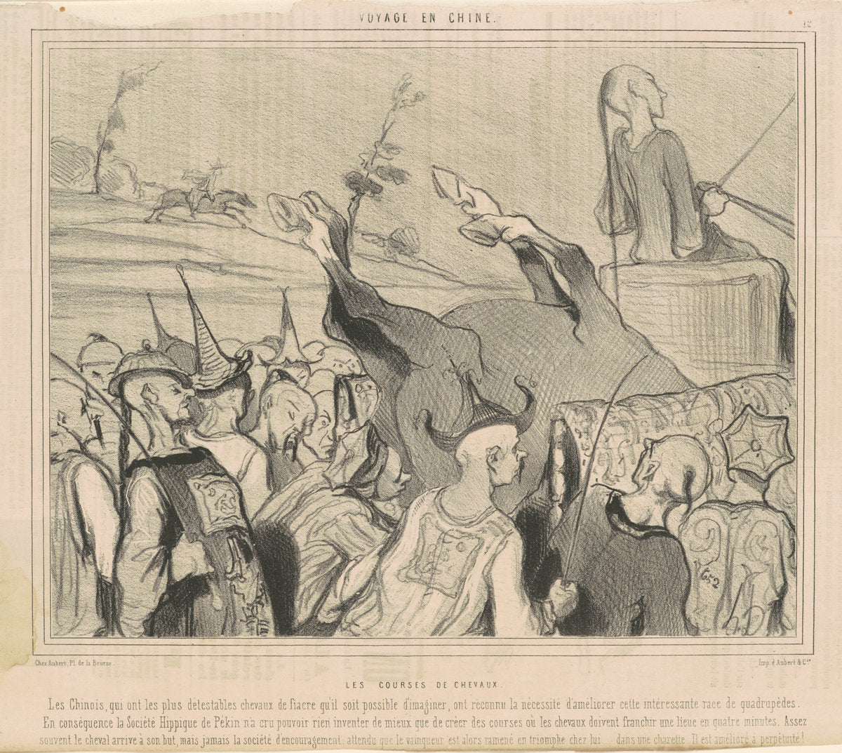 Les courses de chevaux by Honoré Daumier (French, 1808 - 1879), 16X12"(A3)Poster Print