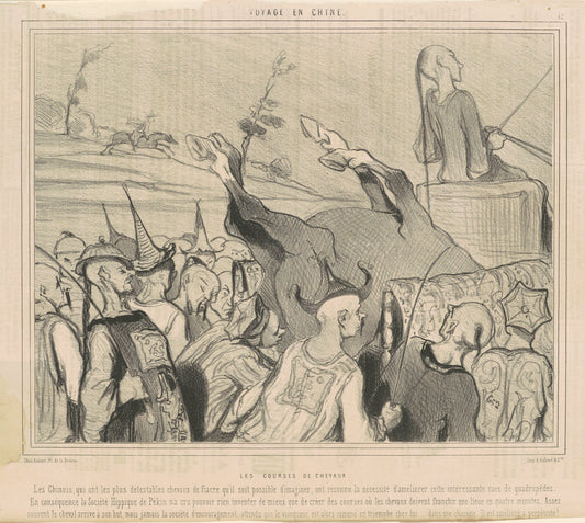 Les courses de chevaux by Honoré Daumier (French, 1808 - 1879), 16X12"(A3)Poster Print