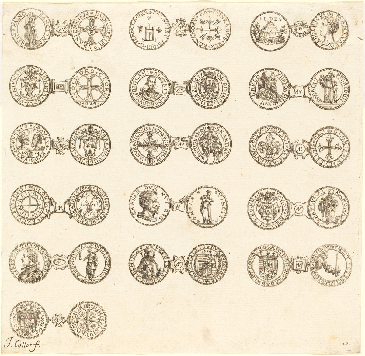 Coins [plate 10] by Jacques Callot (French, 1592 - 1635), 16X12"(A3)Poster Print