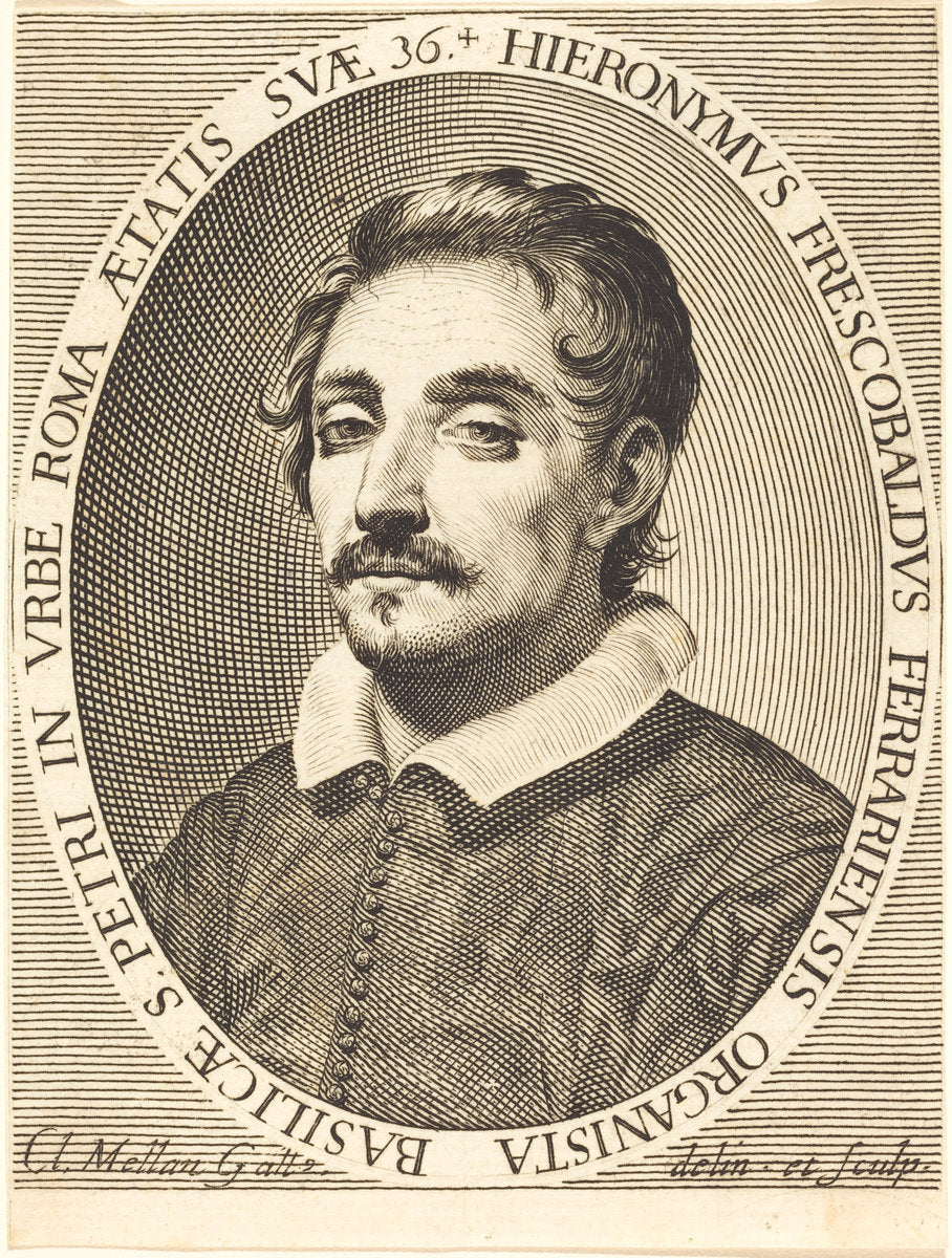 Girolamo Frescobaldi by Claude Mellan (French, 1598 - 1688), 16X12"(A3)Poster Print