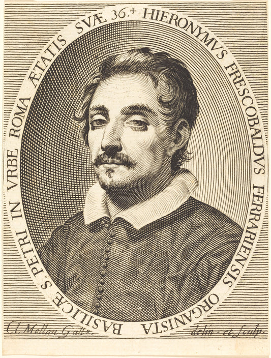Girolamo Frescobaldi by Claude Mellan (French, 1598 - 1688), 16X12"(A3)Poster Print