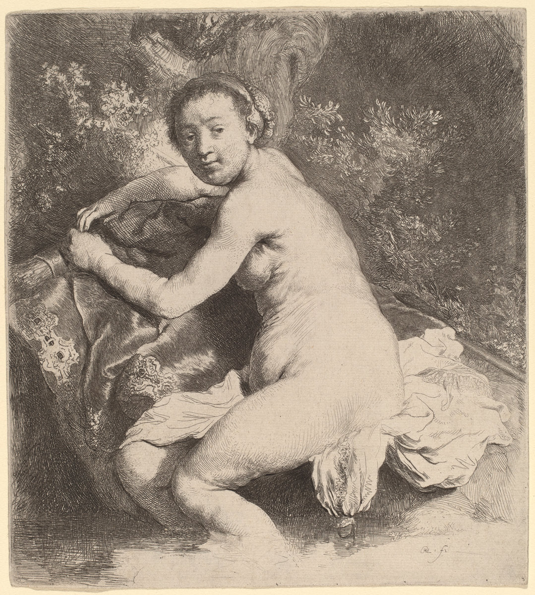 Diana at the Bath by Rembrandt van Rijn (Dutch, 1606 - 1669), 16X12"(A3)Poster Print