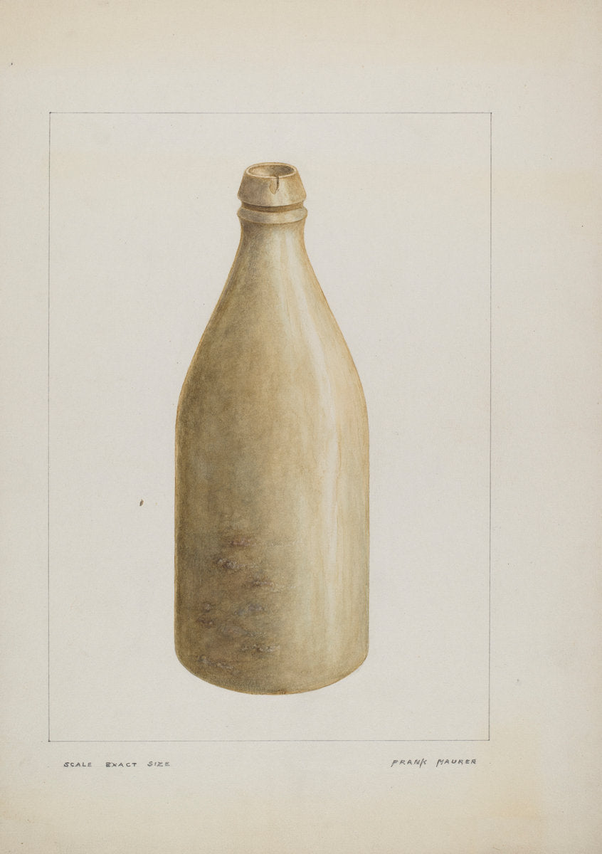 Stone Bottle by Frank Maurer (American, active c. 1935), 16X12"(A3)Poster Print
