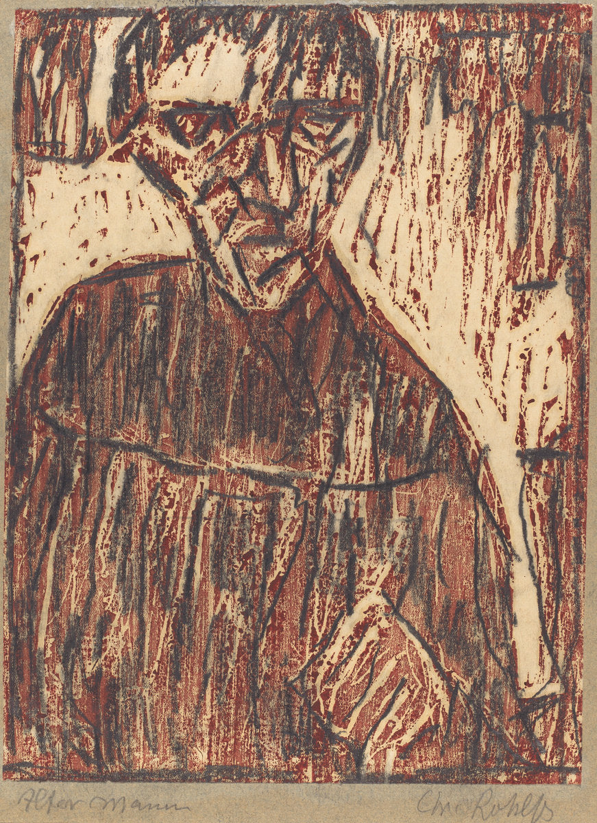 Old Man by Christian Rohlfs (German, 1849 - 1938), 16X12"(A3)Poster Print