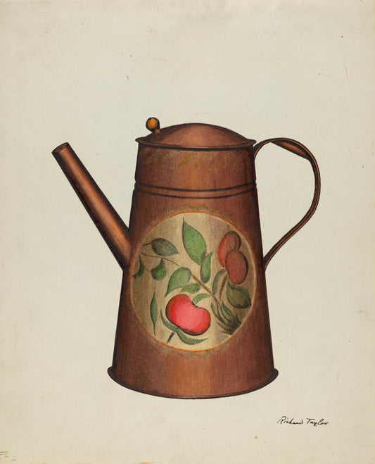 Toleware Coffee Pot by Richard Taylor (American, active c. 1935), 16X12"(A3)Poster Print