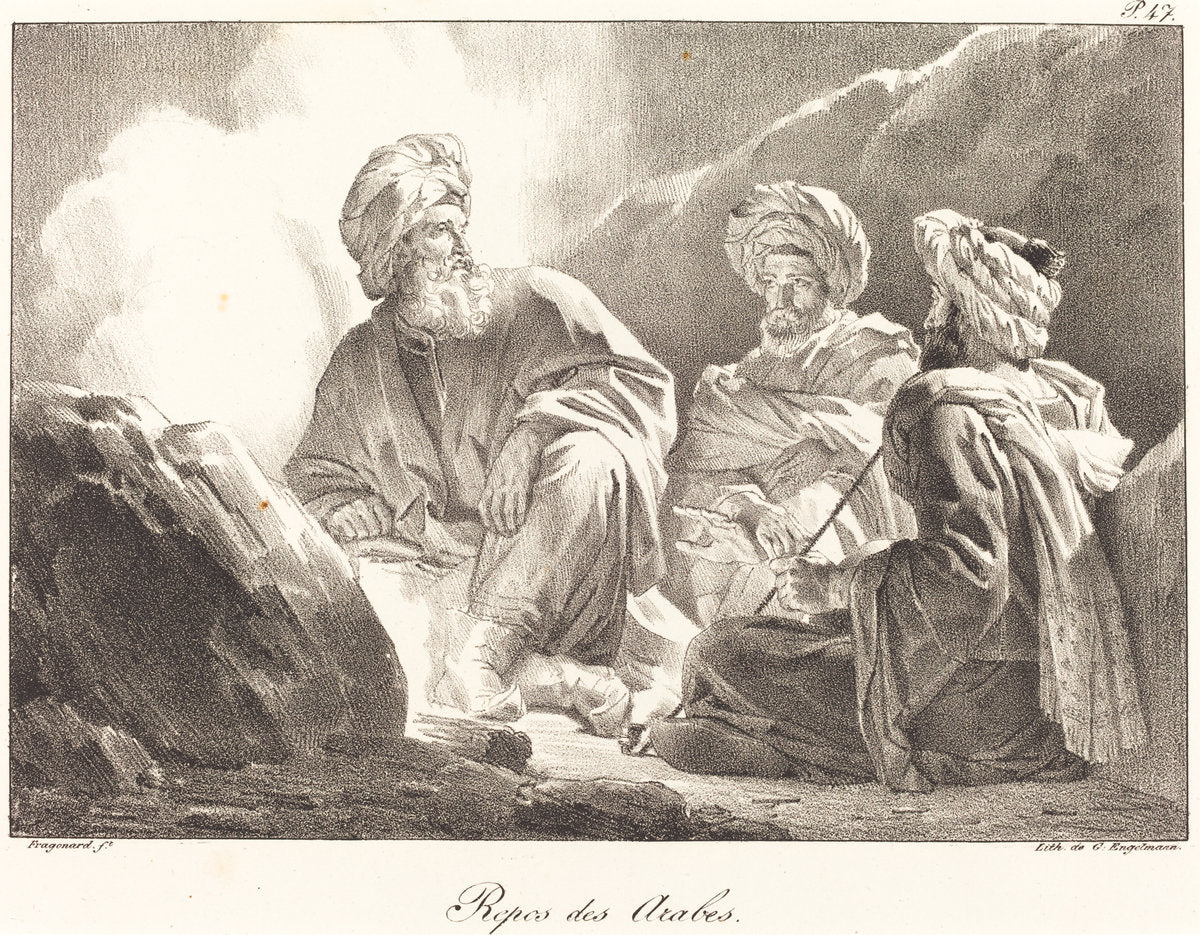 Repos des Arabes by Alexandre-Evariste Fragonard (French, 1780 - 1850), 16X12"(A3)Poster Print