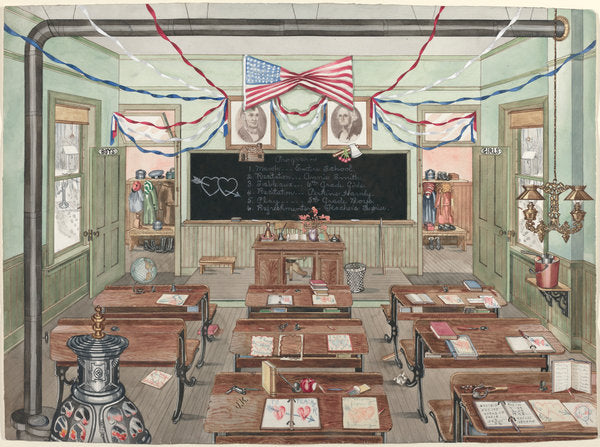 Rural School Room, 1900 by Perkins Harnly (American, 1901 - 1986), 16X12"(A3)Poster Print
