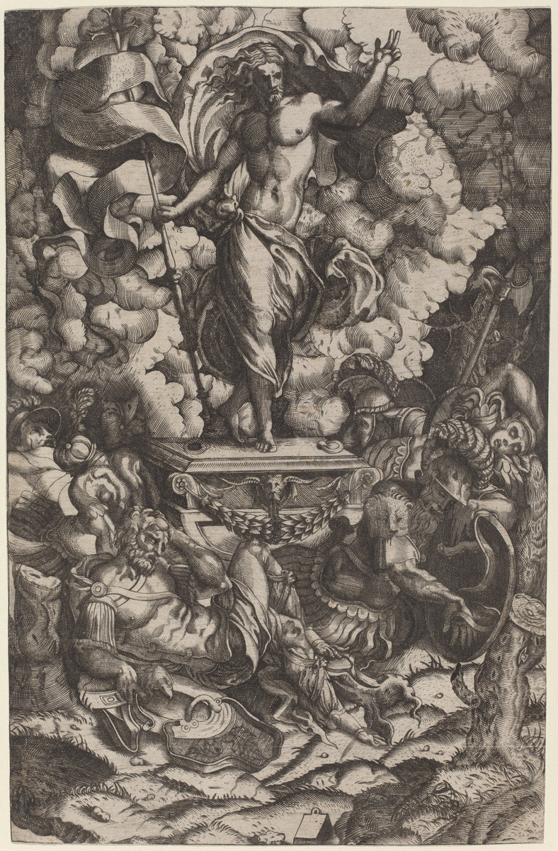 1546-1550 by Italian 16th Century after Francesco Salviati (The Resurrection), 16X12"(A3)Poster Print