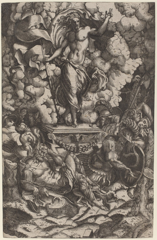 1546-1550 by Italian 16th Century after Francesco Salviati (The Resurrection), 16X12"(A3)Poster Print