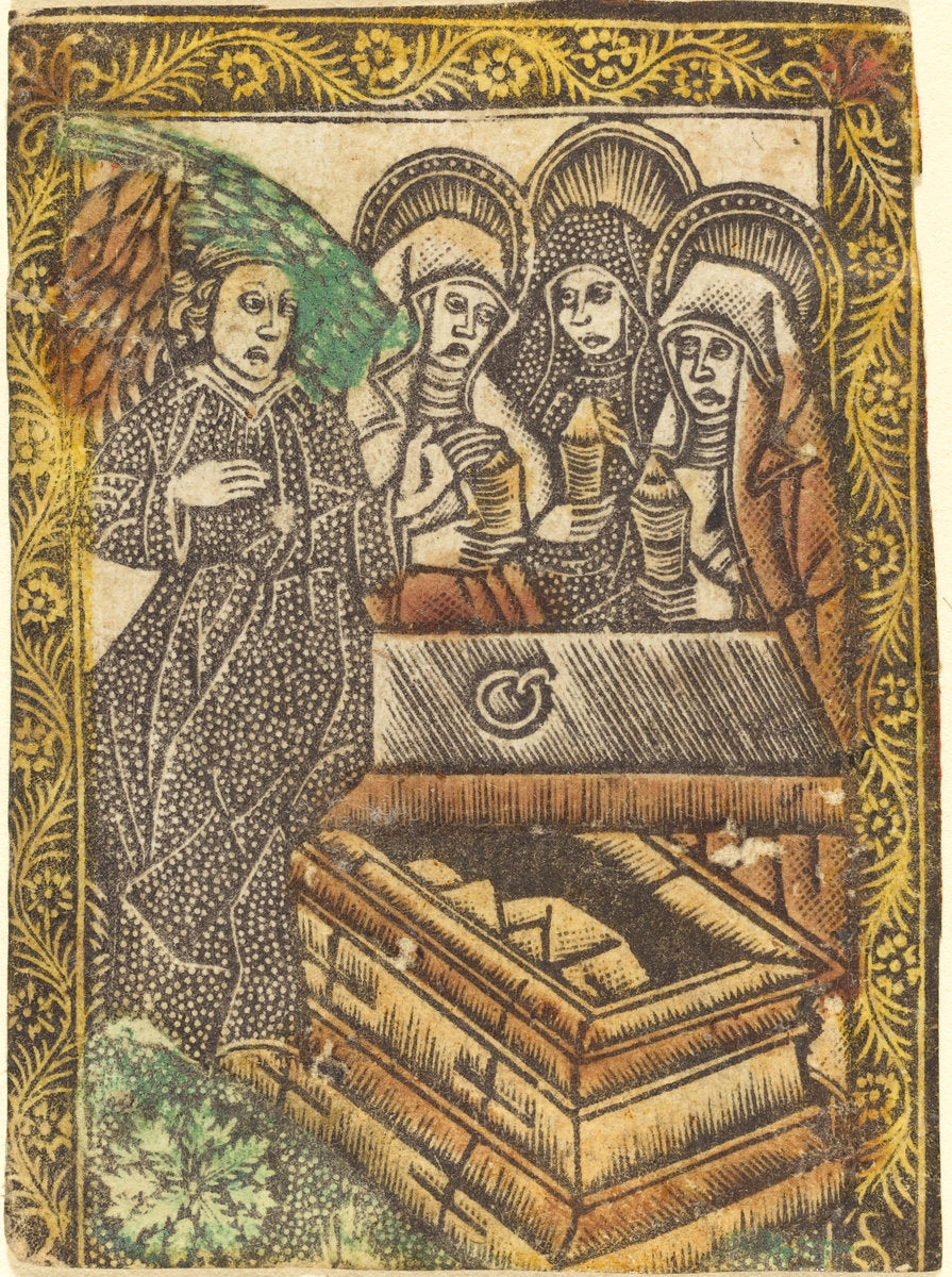 1460/1480 by Workshop of Master of the Borders with the Four Fathers of the Church (The Three Maries at the Tomb), 16X12"(A3)Poster Print