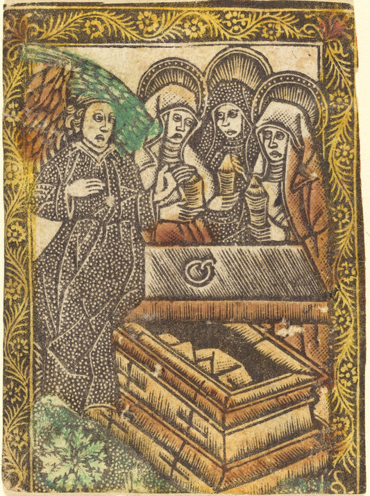 1460/1480 by Workshop of Master of the Borders with the Four Fathers of the Church (The Three Maries at the Tomb), 16X12"(A3)Poster Print