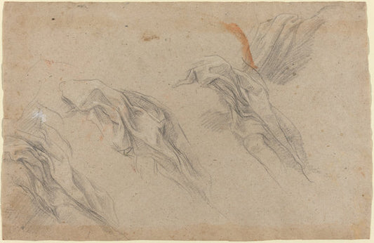 Drapery Studies [recto] by Baldassare Franceschini (Florentine, 1611 - 1689), 16X12"(A3)Poster Print