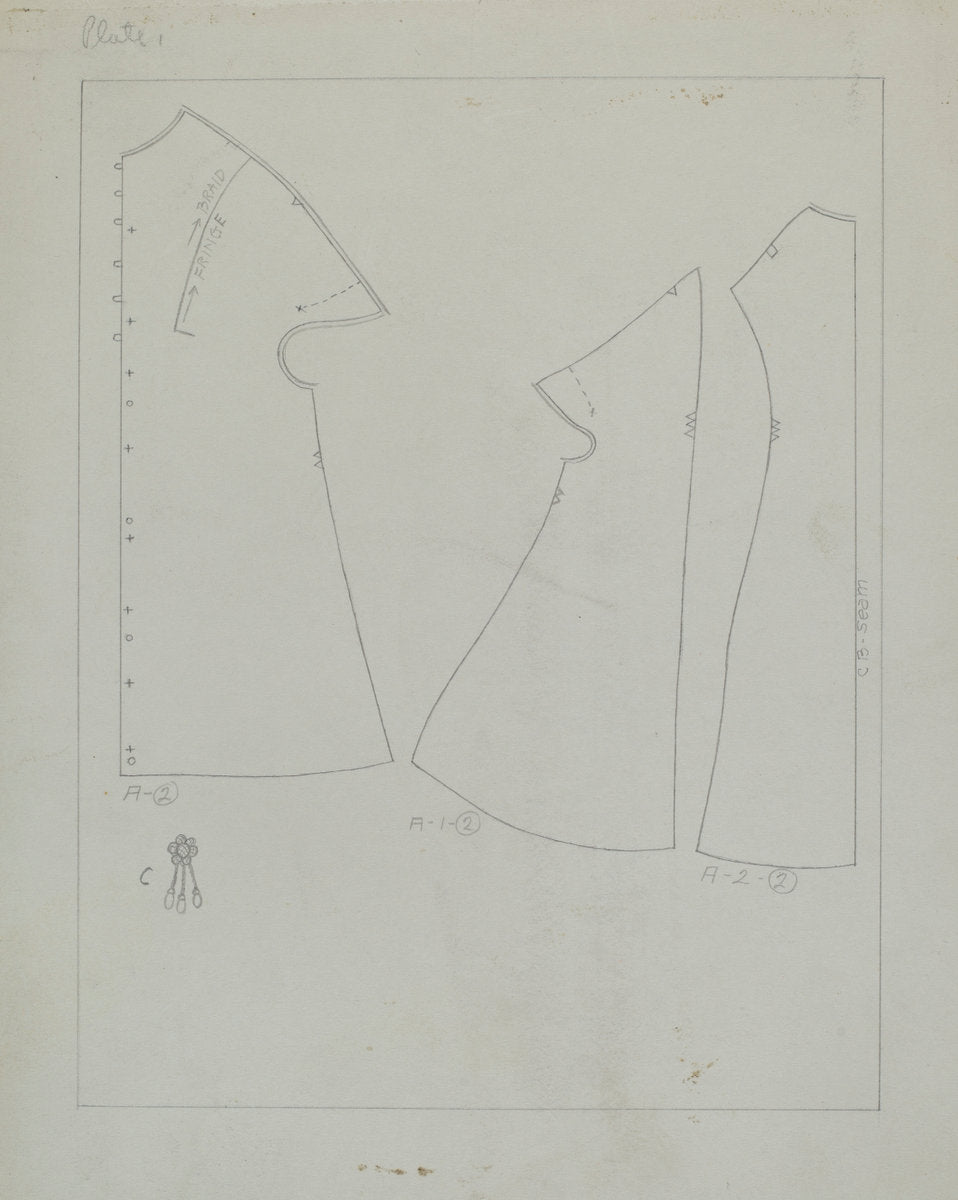 Coat (Pattern) by Mae A. Clarke (American, active c. 1935), 16X12"(A3)Poster Print