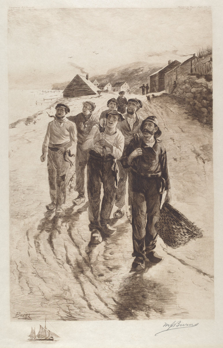 The Fisherman's Song by Milton James Burns (American, 1853 - 1933), 16X12"(A3)Poster Print
