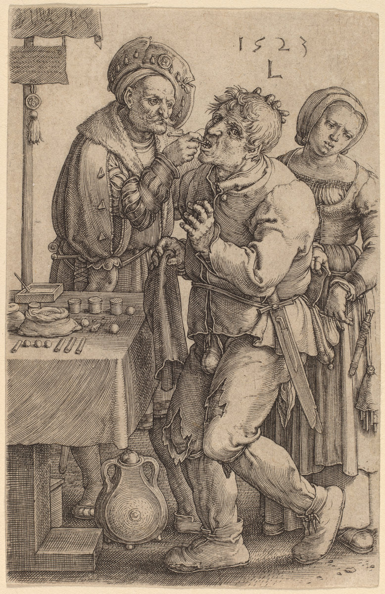 The Dentist by Lucas van Leyden (Netherlandish, 1489/1494 - 1533), 16X12"(A3)Poster Print