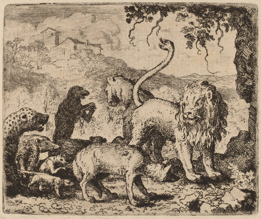 Reynard Accused by Allart van Everdingen (Dutch, 1621 - 1675), 16X12"(A3)Poster Print
