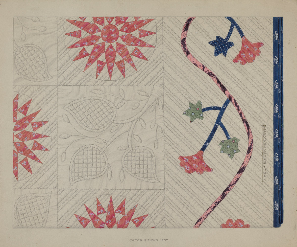 Quilt by Jacob Gielens (American, active c. 1935), 16X12"(A3)Poster Print