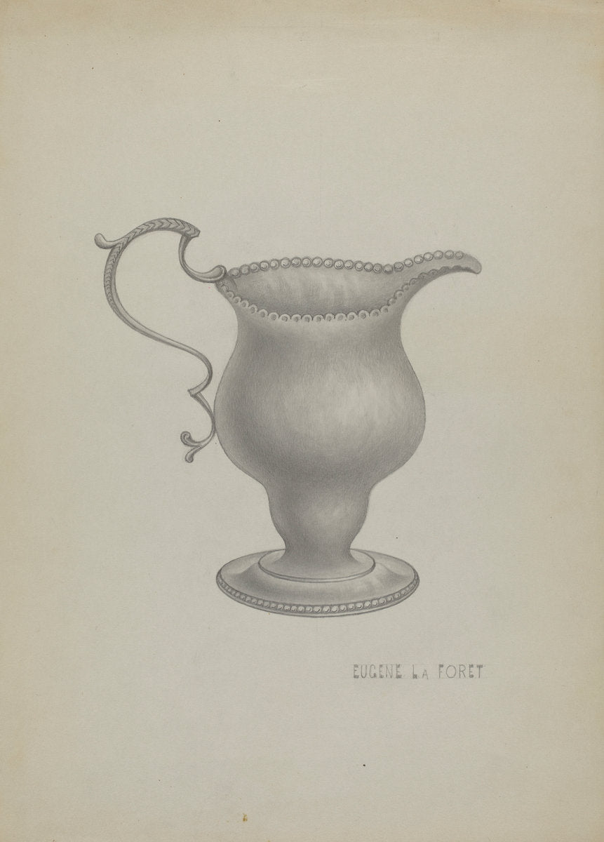 Silver Cream Pitcher by Eugene La Foret (American, active c. 1935), 16X12"(A3)Poster Print