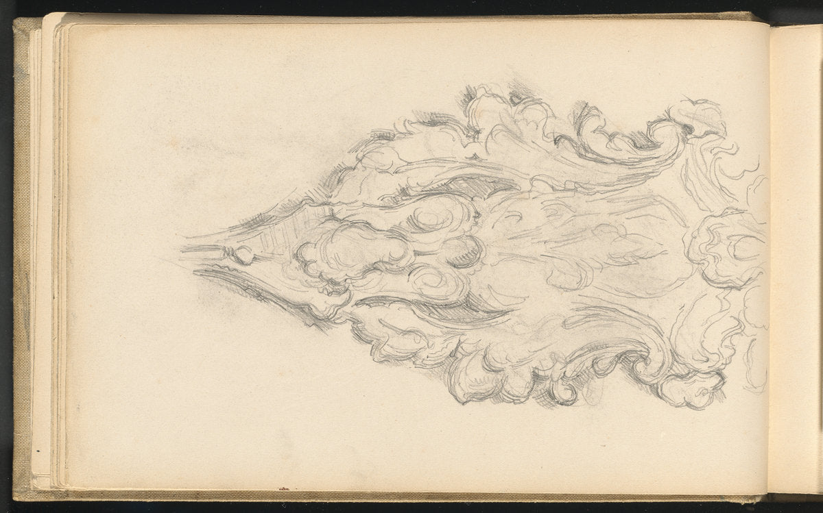 Study of a Decorative Ornament by Paul Cézanne (French, 1839 - 1906), 16X12"(A3)Poster Print