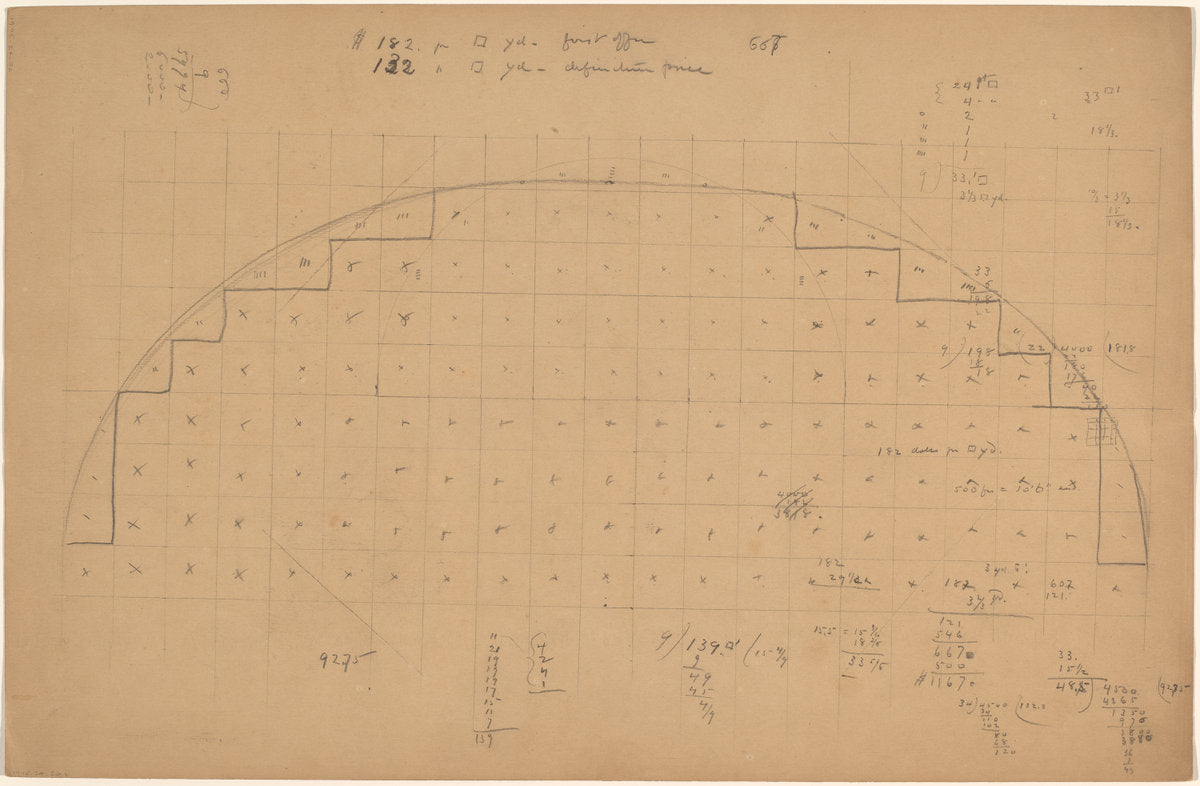 Diagram of a Lunette [verso] by Charles Sprague Pearce (American, 1851 - 1914), 16X12"(A3)Poster Print