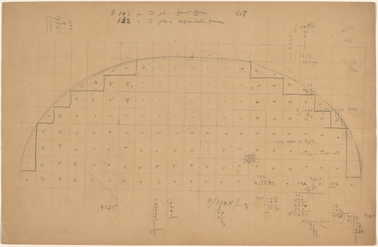 Diagram of a Lunette [verso] by Charles Sprague Pearce (American, 1851 - 1914), 16X12"(A3)Poster Print