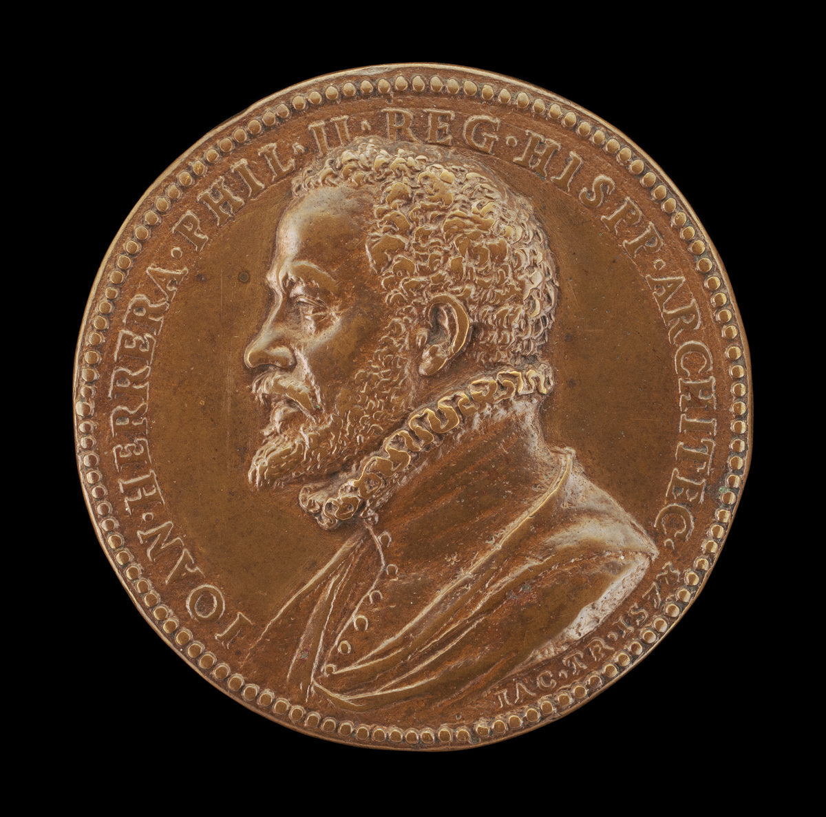 Juan de Herrera, c. 1530-1597, Architect of the Escorial [obverse] by Jacopo Nizzola da Trezzo (Milanese, 1515/1519  - 1589), 16X12"(A3)Poster Print