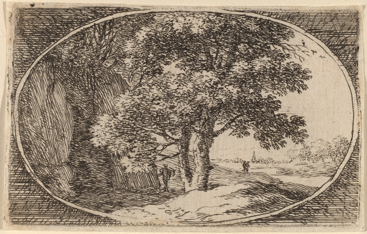 The Tree with a Double Trunk by Herman van Swanevelt (Dutch, c. 1600 - 1655), 16X12"(A3)Poster Print