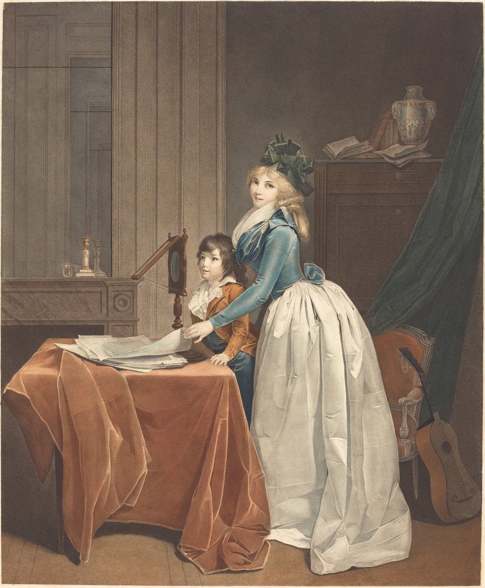 L'Optique (The Optical Viewer) by Frédéric Cazenave after Louis-Léopold Boilly (French, active 1793 - 1843), 16X12"(A3)Poster Print
