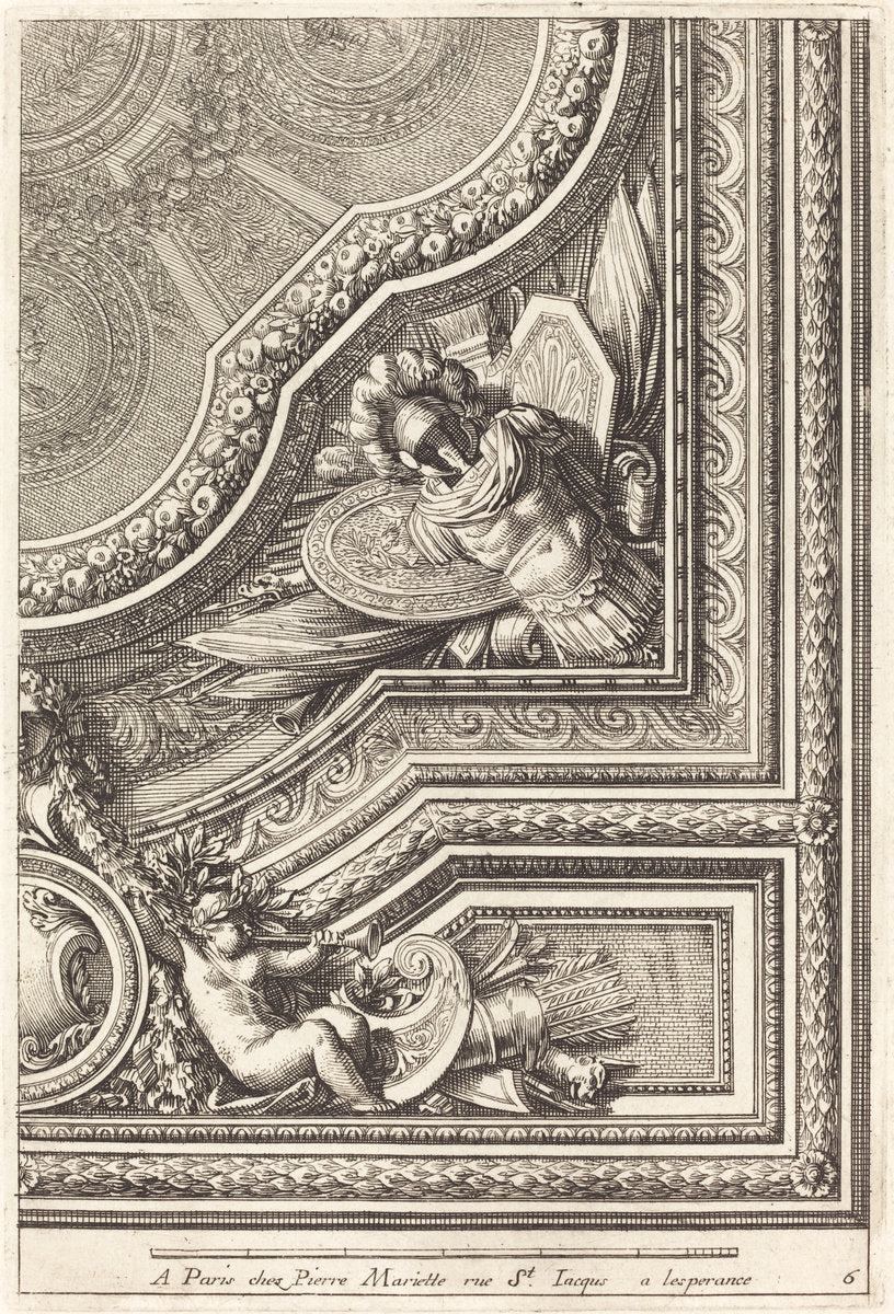 Quarts de plafons by Jean Lepautre (French, 1618 - 1682), 16X12"(A3)Poster Print