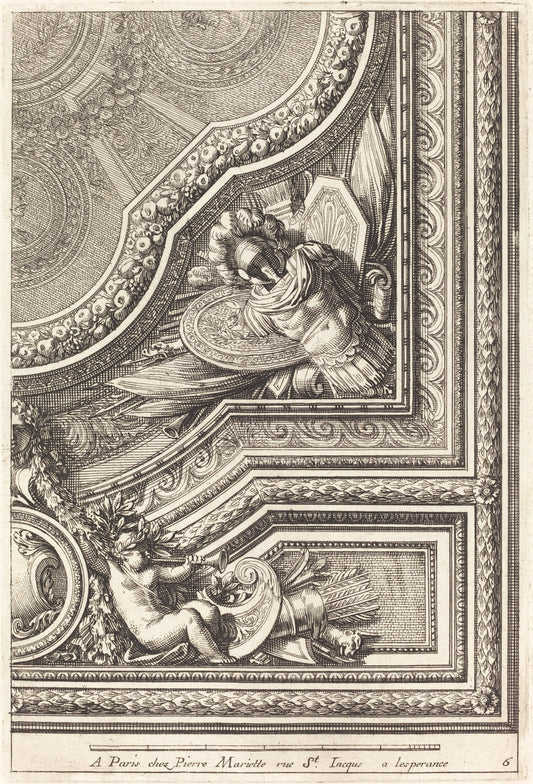 Quarts de plafons by Jean Lepautre (French, 1618 - 1682), 16X12"(A3)Poster Print