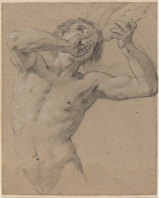 A Triton Blowing a Conch Shell by Jean-Baptiste Nattier (French, 1678 - 1726), 16X12"(A3)Poster Print