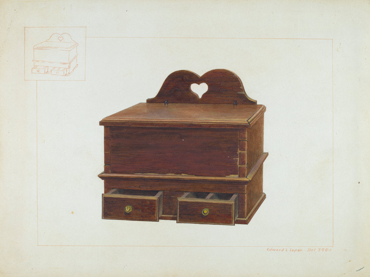 Cabinet Spice Box by Edward L. Loper (American, born 1916), 16X12"(A3)Poster Print