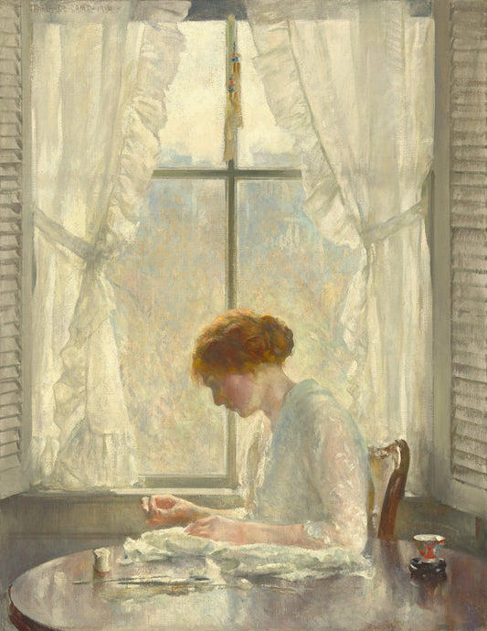 The Seamstress by Joseph Rodefer DeCamp (American, 1858 - 1923), 16X12"(A3)Poster Print