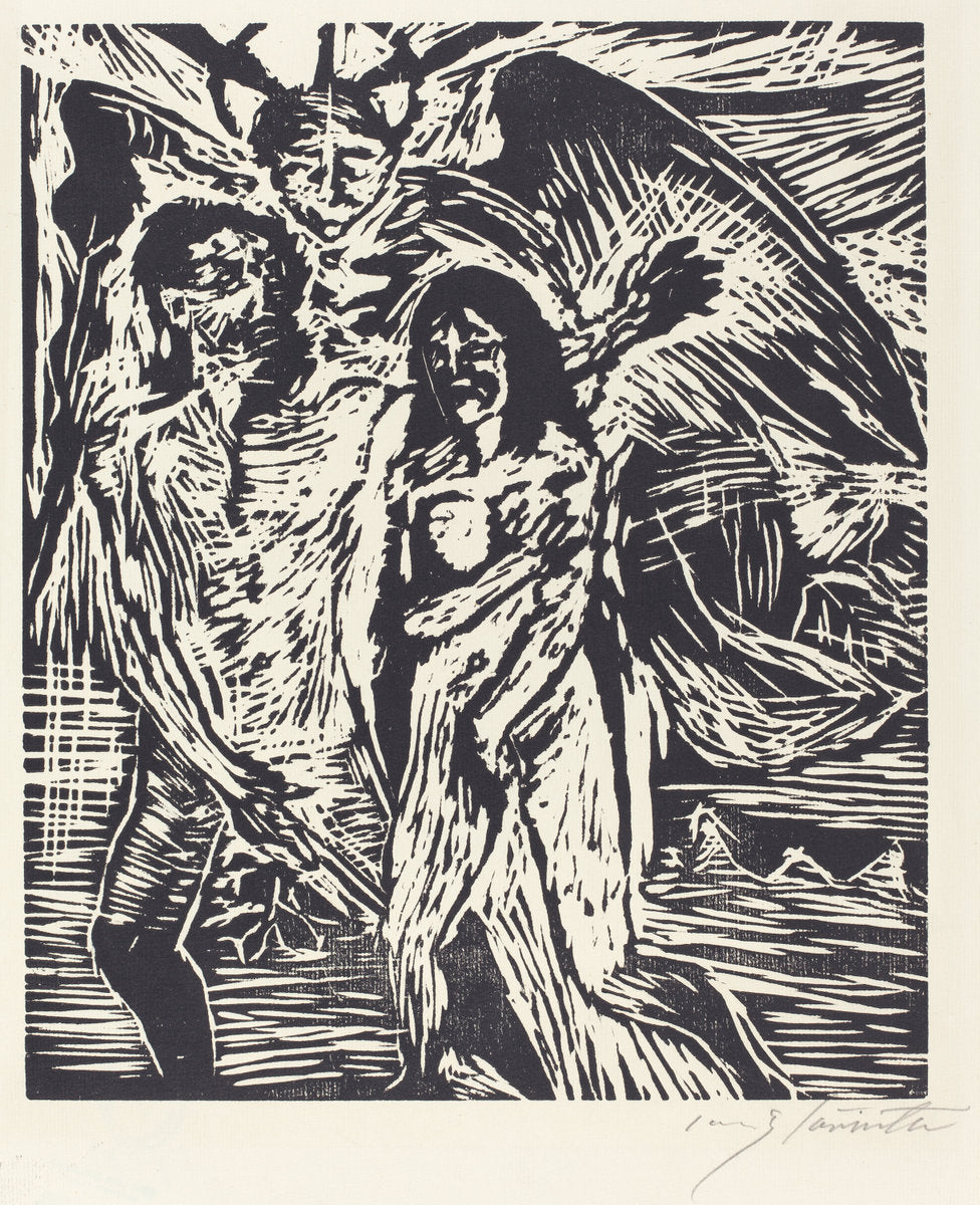 The Expulsion from Paradise (Austreibung aus dem Paradies) by Lovis Corinth (German, 1858 - 1925), 16X12"(A3)Poster Print