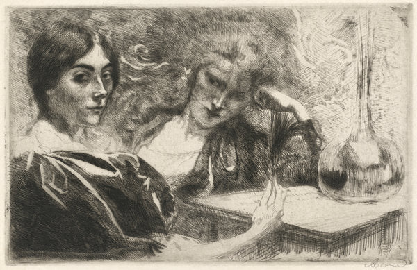 Morphine Addicts (Morphinomanes) by Albert Besnard (French, 1849 - 1934), 16X12"(A3)Poster Print