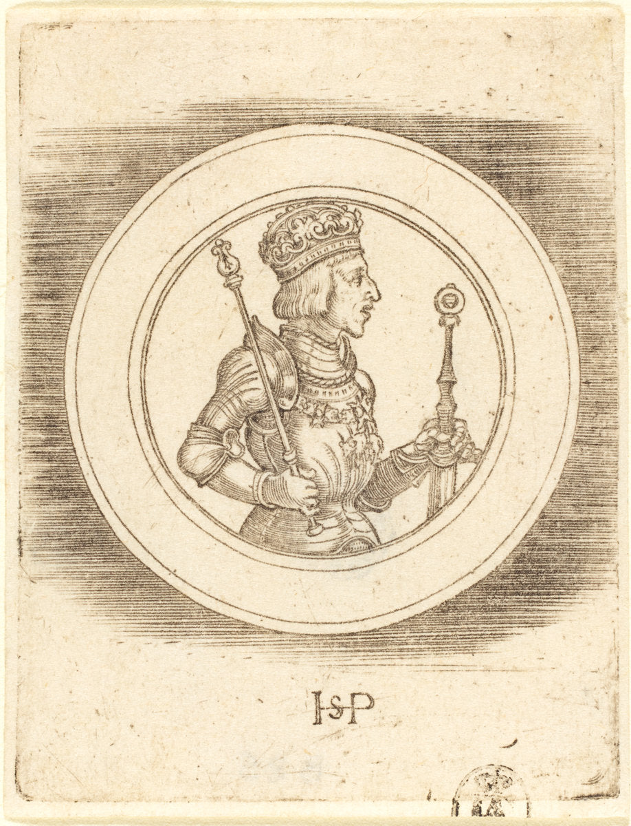 Medal of King Ferdinand of Hungary and Bohemia by Sebald Beham (German, 1500 - 1550), 16X12"(A3)Poster Print